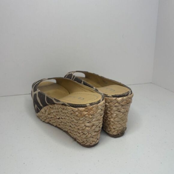 CL by Laundry Nolita Peep Toe Print Wedge Espadrille Sandals Womens - Picture 5 of 11